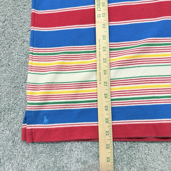 VTG Polo Ralph Lauren Men's XL Short Sleeve Striped Blue Pony Logo Shirt 80s - Picture 8 of 8